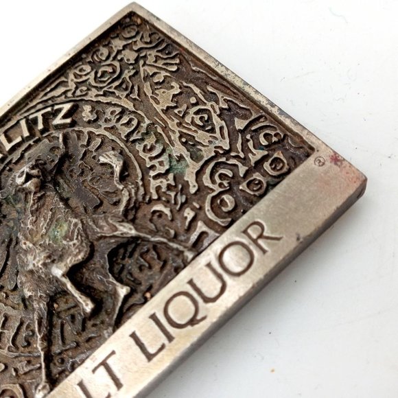 Schlitz Bull Belt Buckle Vintage Beer Alcohol Malt Liquor Cowboy Western Rockabi - Picture 8 of 10